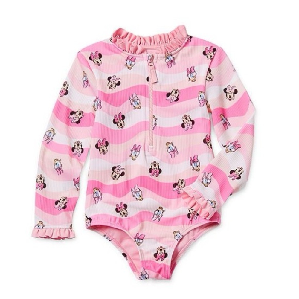 Disney Collection Little Big Girls Minnie Mouse One Piece Swimsuit